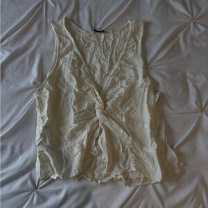 Cream Sleeveless Top